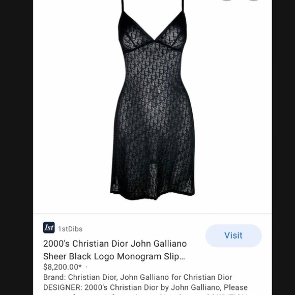 Dior John Galliano Y2K Archive Black Trotter Monogram Logo Illusion Dress - Picture 8 of 14
